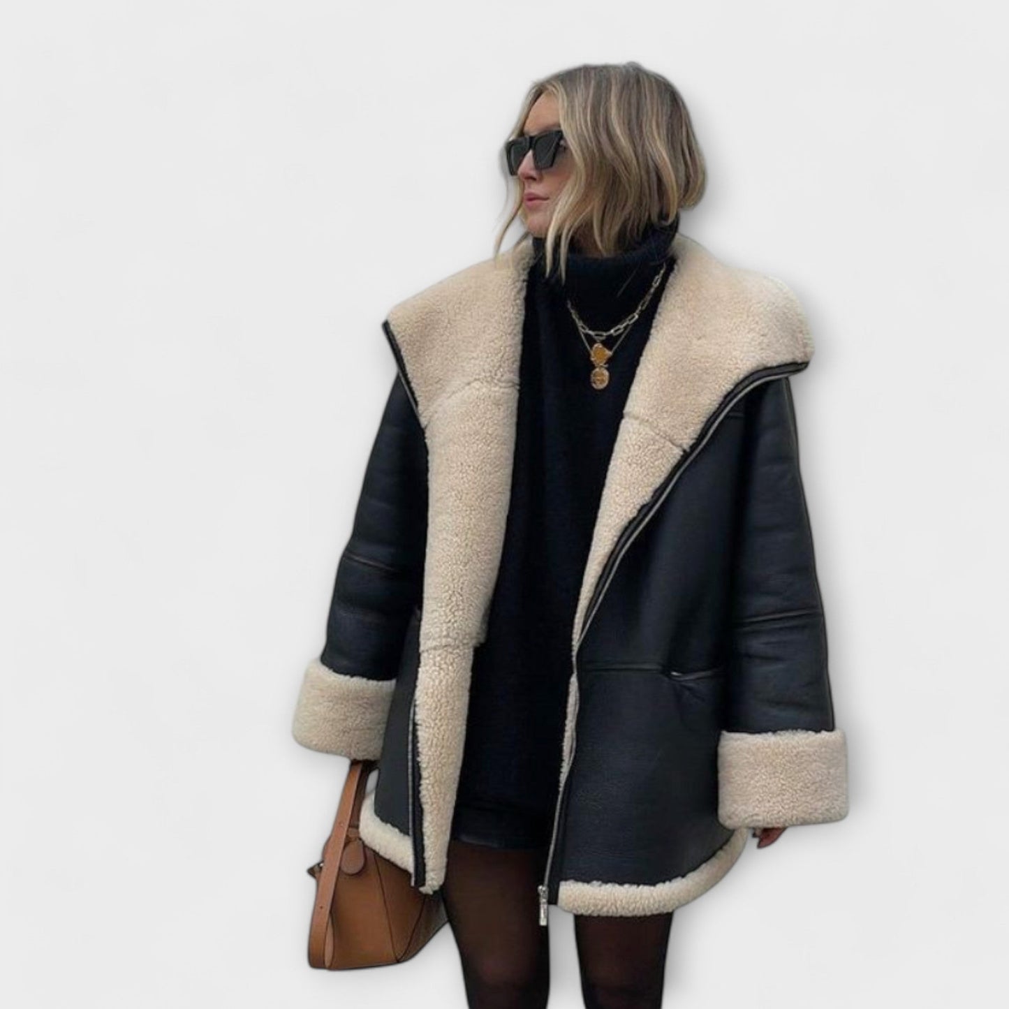 Vikka – Lederjacke mit Teddyfutter für ultimativen Komfort