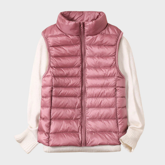 Lina – Charmante gesteppte Weste mit Reißverschluss