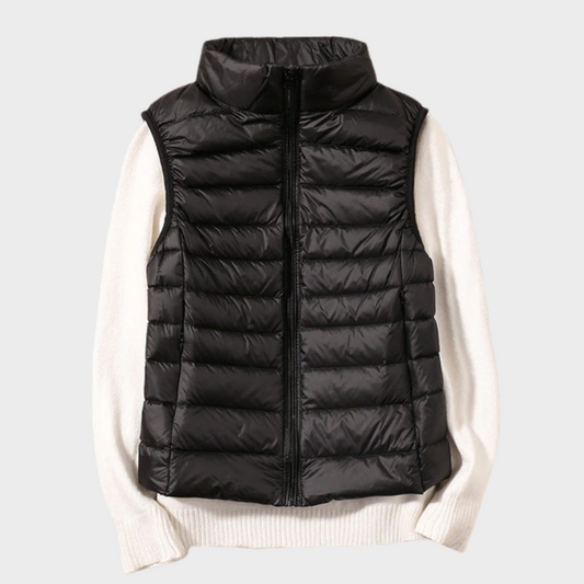 Nora – Klassische gesteppte Weste mit Reißverschluss