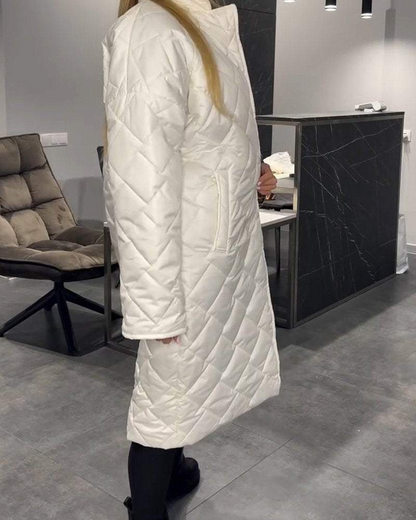 DIASY - Entspannter Kragen Mittellanger Baumwollmantel