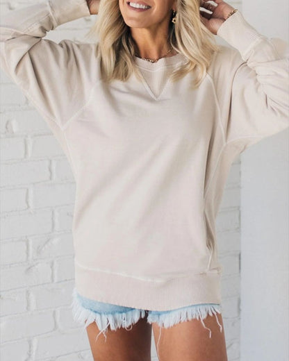 VIOLA - Gerippter Pullover mit Taschen