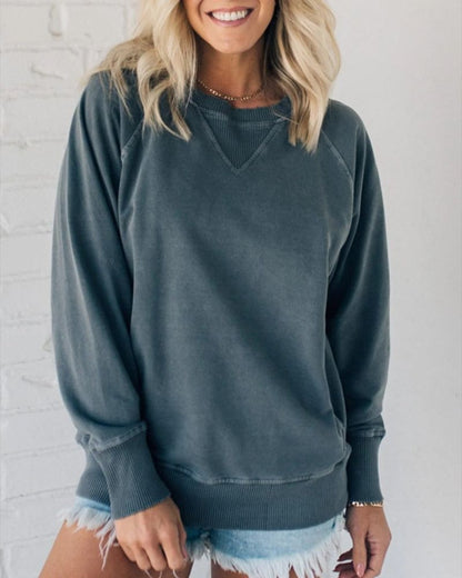 VIOLA - Gerippter Pullover mit Taschen