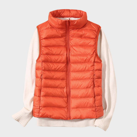 Luna – Farbige gesteppte Weste mit Reißverschluss