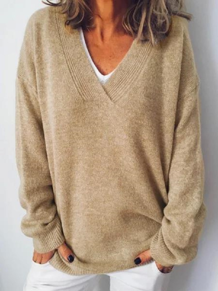 Monika - V-Ausschnitt Cashmere Pullover