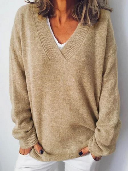 Monika - V-Ausschnitt Cashmere Pullover