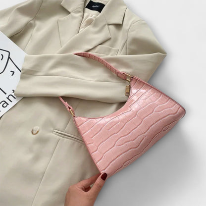 Nora. Glänzende Lederhandtasche