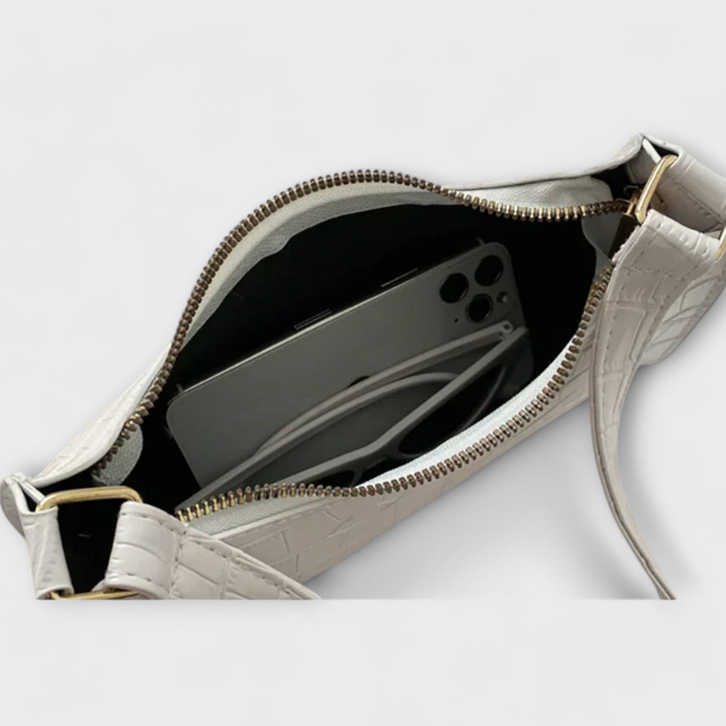 Nora. Glänzende Lederhandtasche