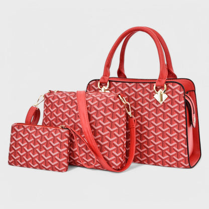 Nora. - Luxus 3-teiliges geometrisches Taschen-Set