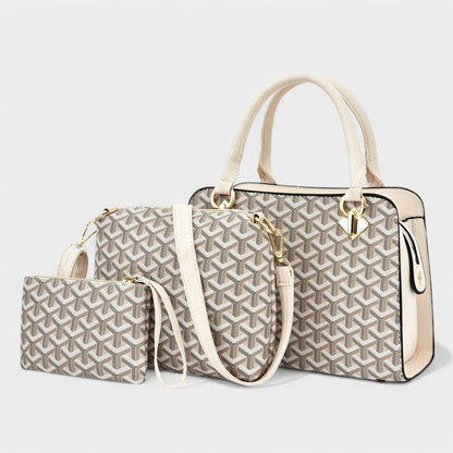 Nora. - Luxus 3-teiliges geometrisches Taschen-Set