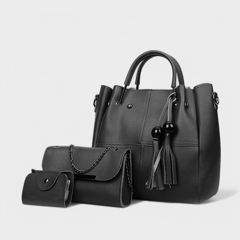 Nora. - 3-teiliges trendiges Taschen-Set mit Quasten