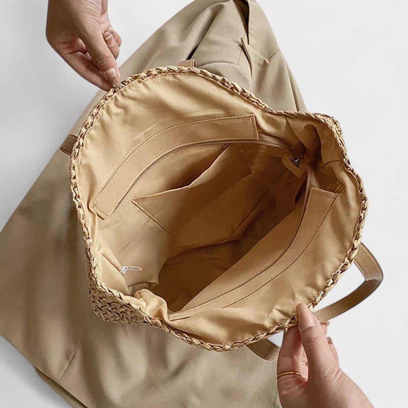 Nora. – Handgewebte Strandtasche