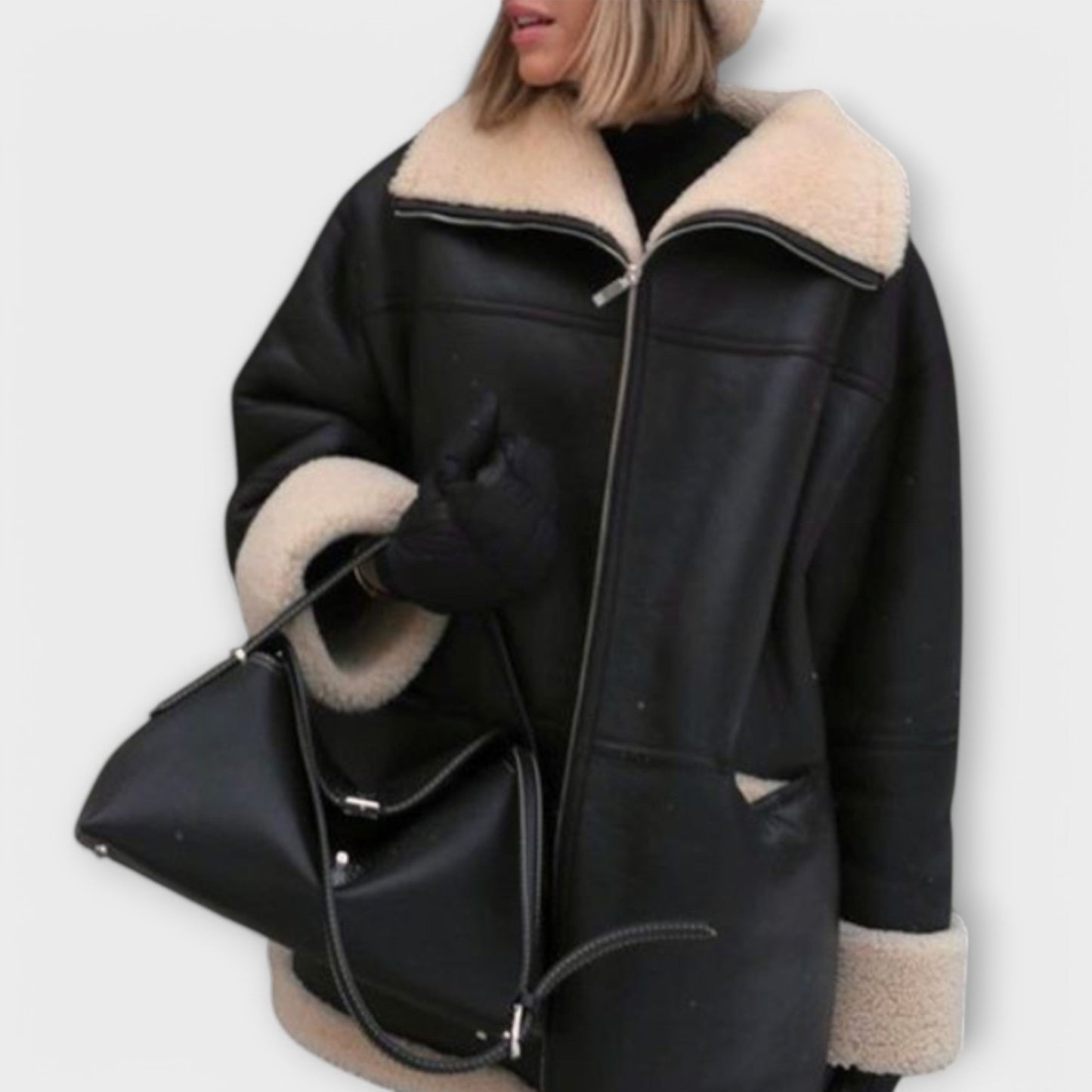 Vikka – Lederjacke mit Teddyfutter für ultimativen Komfort