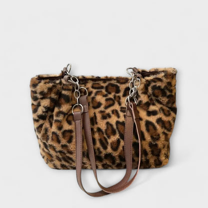 Nora. - Trendy Leopardenmuster Inspirierte Weiche Kunstfell-Tasche