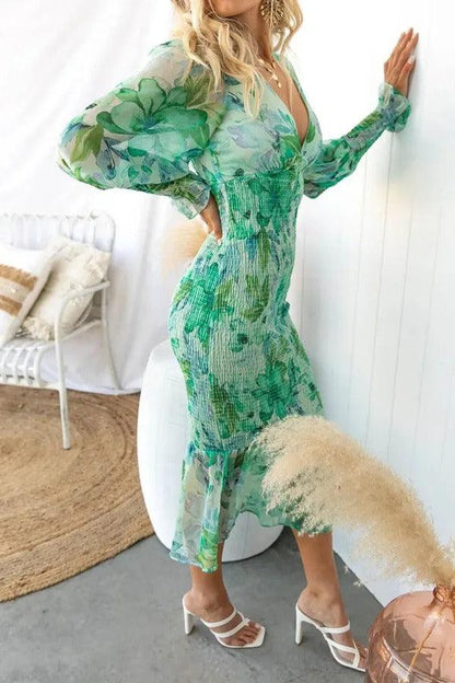 Melissa - Midi-Kleid mit Blumenrüschen