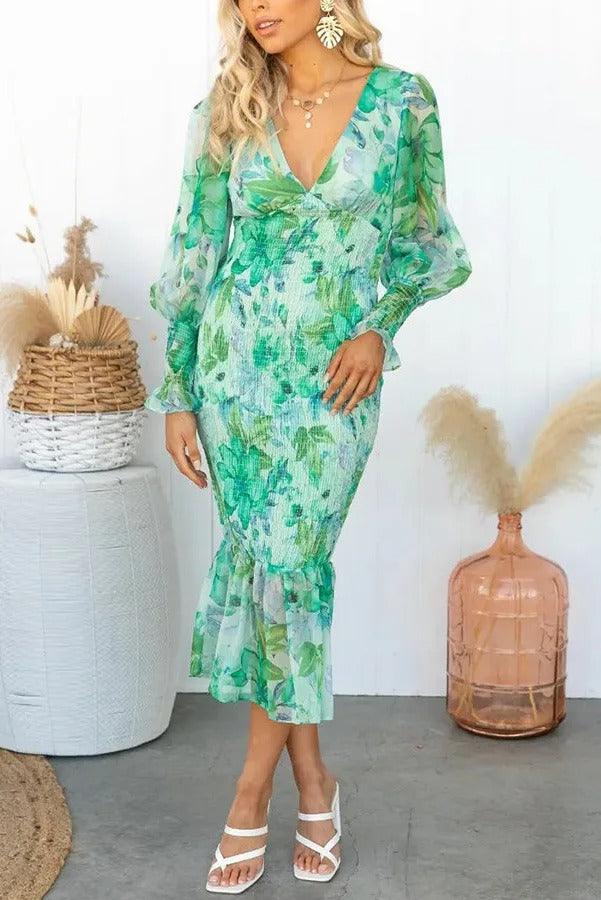 Melissa - Midi-Kleid mit Blumenrüschen