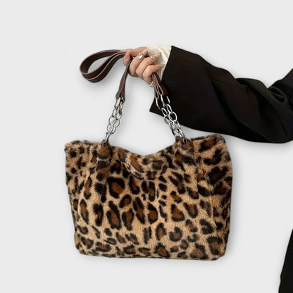 Nora. - Trendy Leopardenmuster Inspirierte Weiche Kunstfell-Tasche